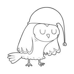 cartoon owl sleeping