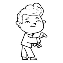 happy cartoon man pointing