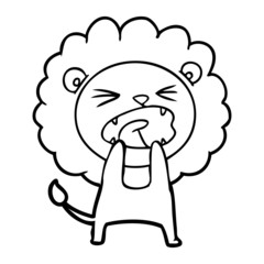 cartoon angry lion