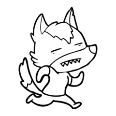 cartoon wolf showing teeth