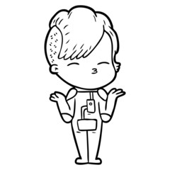 cartoon girl wearing futuristic clothes