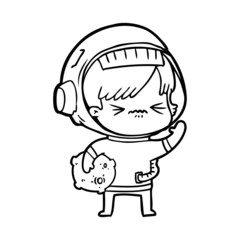 angry cartoon space girl