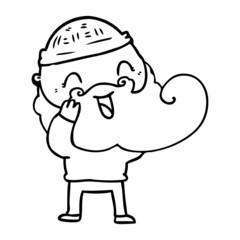 happy bearded man