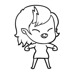 cartoon laughing vampire girl