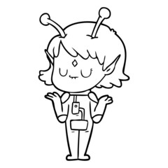 cartoon alien girl