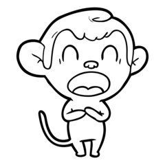 yawning cartoon monkey