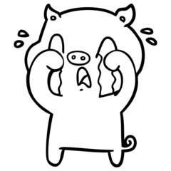 crying pig cartoon