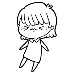 annoyed cartoon girl