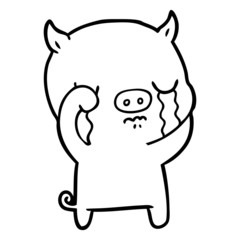 cartoon pig crying