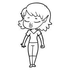 pretty cartoon elf girl