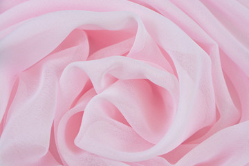 Texture chiffon fabric pink color for backgrounds 