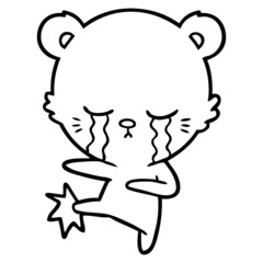 crying cartoon polar bear