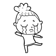cartoon crying woman
