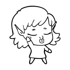 pretty cartoon elf girl