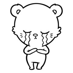 crying cartoon bear