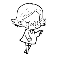 cartoon girl crying