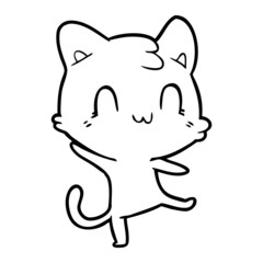 cartoon happy cat