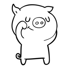 happy cartoon pig
