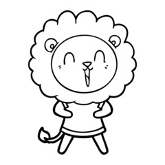 laughing lion cartoon
