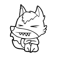 angry wolf cartoon