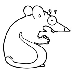 cartoon frightened mouse