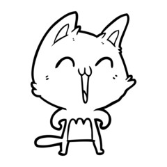 happy cartoon cat