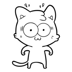 cartoon surprised cat