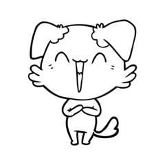 happy little dog cartoon