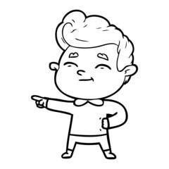 happy cartoon man pointing