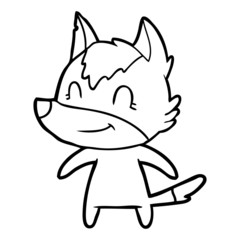 friendly cartoon wolf
