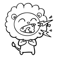 cartoon roaring lion