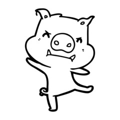 angry cartoon pig