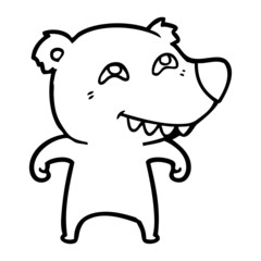 cartoon bear showing teeth
