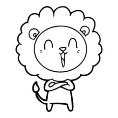 laughing lion cartoon