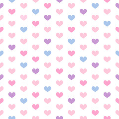 Heart seamless pattern vector illustration. hearts with sweet pastel color. 