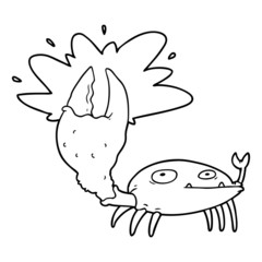 cartoon crab with big claw