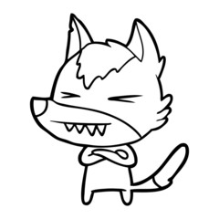 angry wolf cartoon
