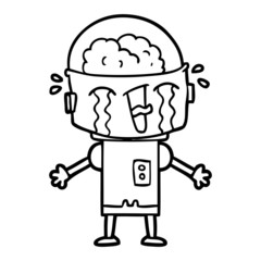 cartoon crying robot