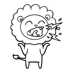 cartoon roaring lion