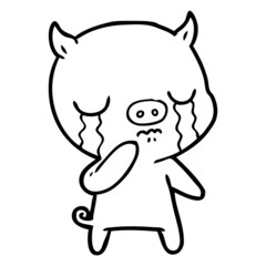 cartoon pig crying