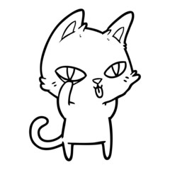 cartoon cat staring