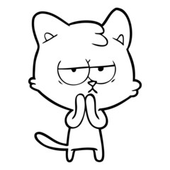 bored cartoon cat