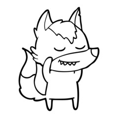 friendly cartoon wolf