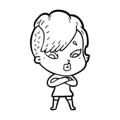 cartoon surprised girl