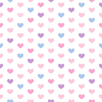 Heart seamless pattern vector illustration. hearts with sweet pastel color. 