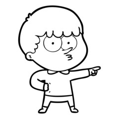 cartoon pointing boy