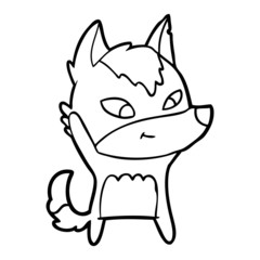 friendly cartoon wolf