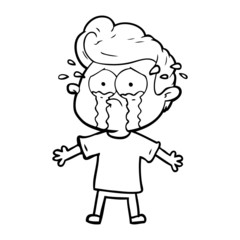cartoon crying man
