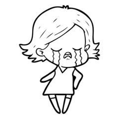 cartoon girl crying