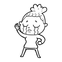 cartoon crying woman